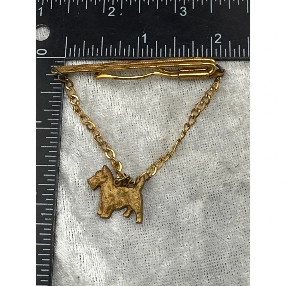 Vintage Dog Hickok Tie Bar Gold‎ Tone Scottie